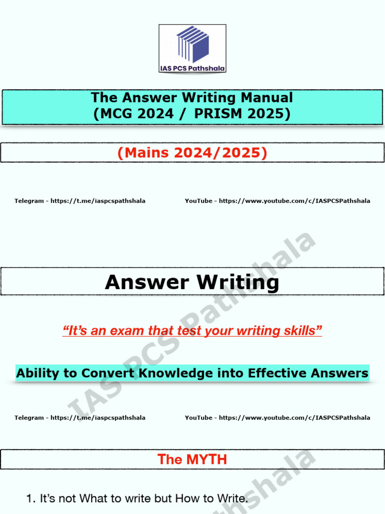 Answer Writing Manual for IAS Mains | PDF | Gross Domestic Product ...