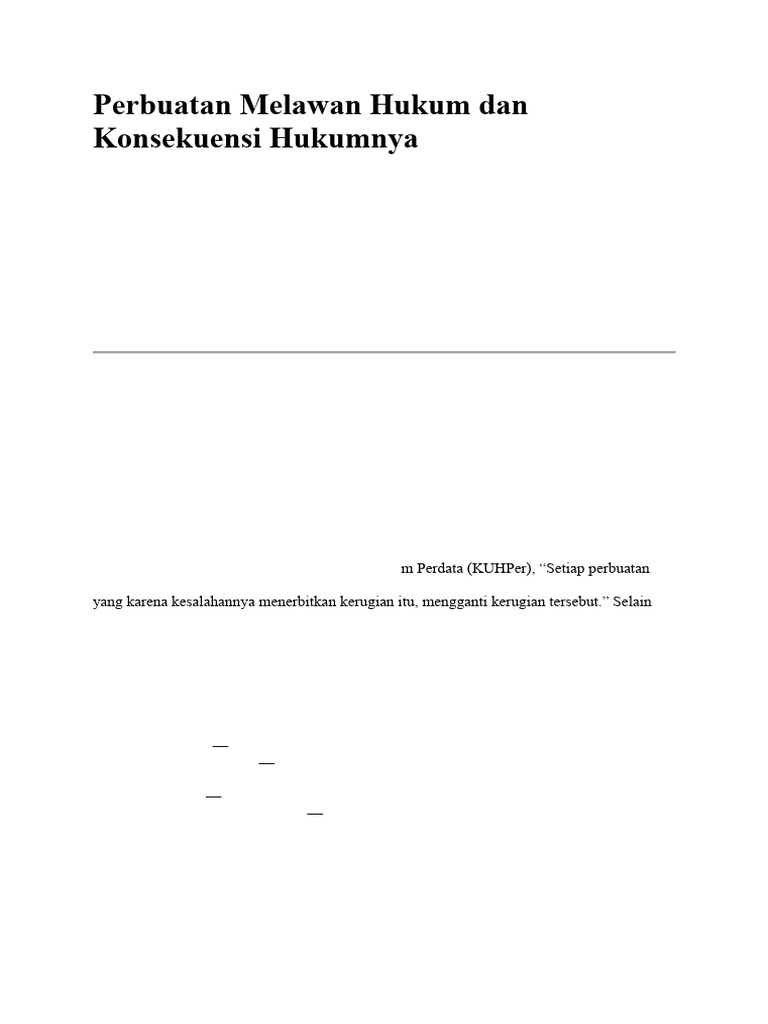 Pengertian Perbuatan Melawan Hukum | PDF