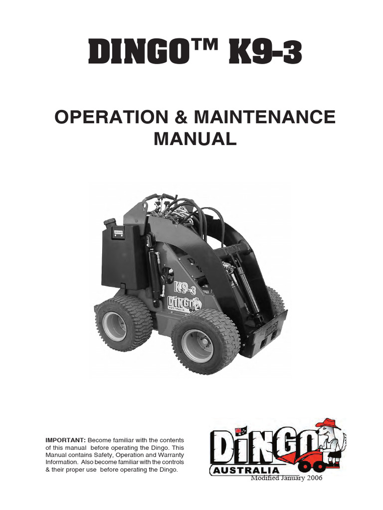 Dingo K9-3 Operation Manual | PDF | Trailer (Vehicle) | Motor Oil