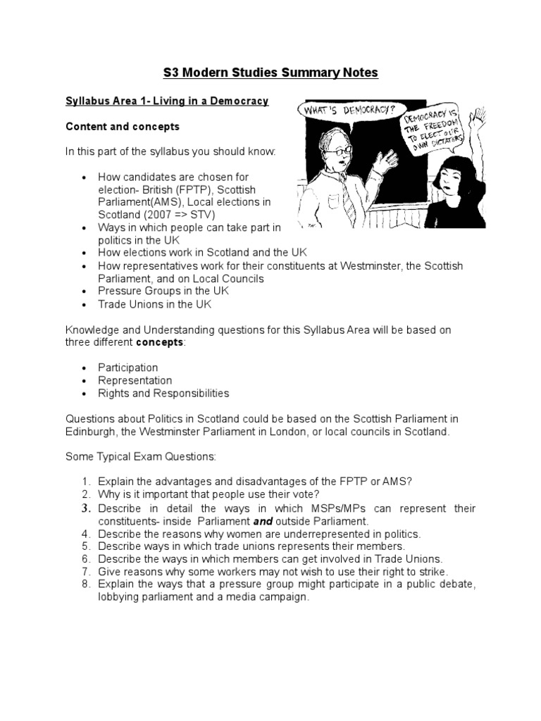 Modern Studies: Democracy and Pressure Groups | PDF | Minimum Wage ...