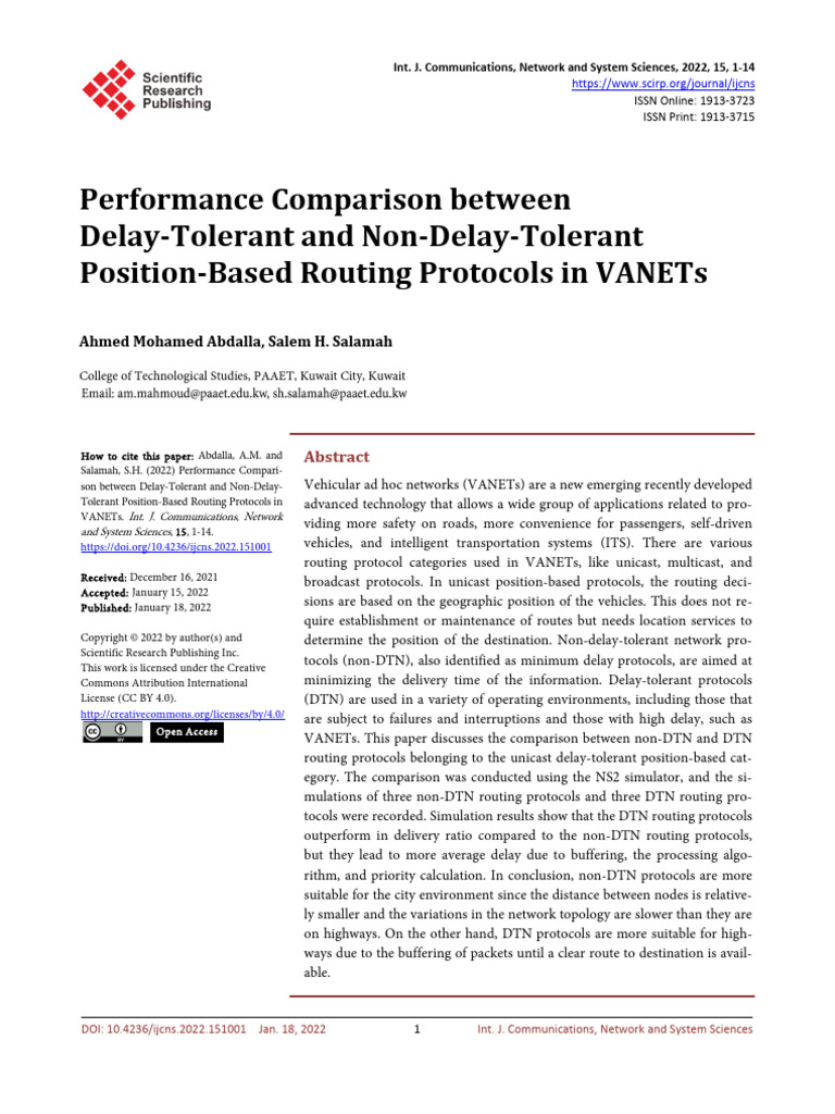 VANET Routing Protocols: DTN vs Non-DTN | PDF | Routing | Computer Network