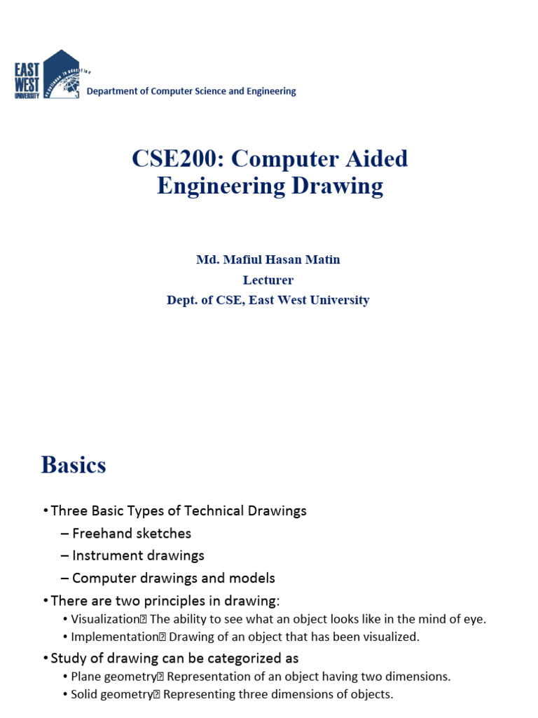 Computer Aided Engineering Drawing Basics | PDF