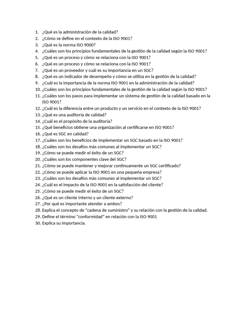 Guía Completa sobre ISO 9001 y Calidad | PDF