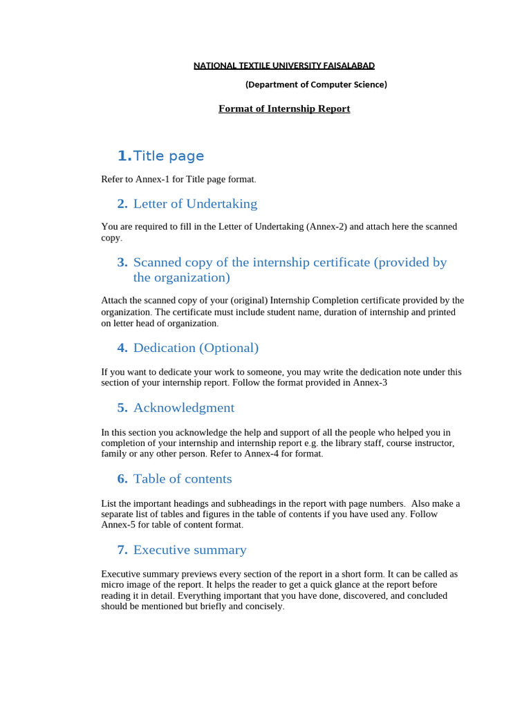 Internship Report Format Guide | PDF | Swot Analysis | Cognition