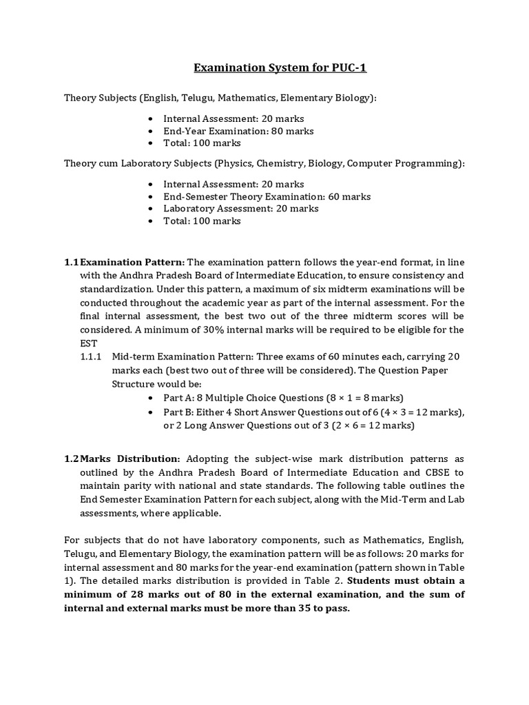 PUC-1 Examination System Overview | PDF | Educational Assessment And ...