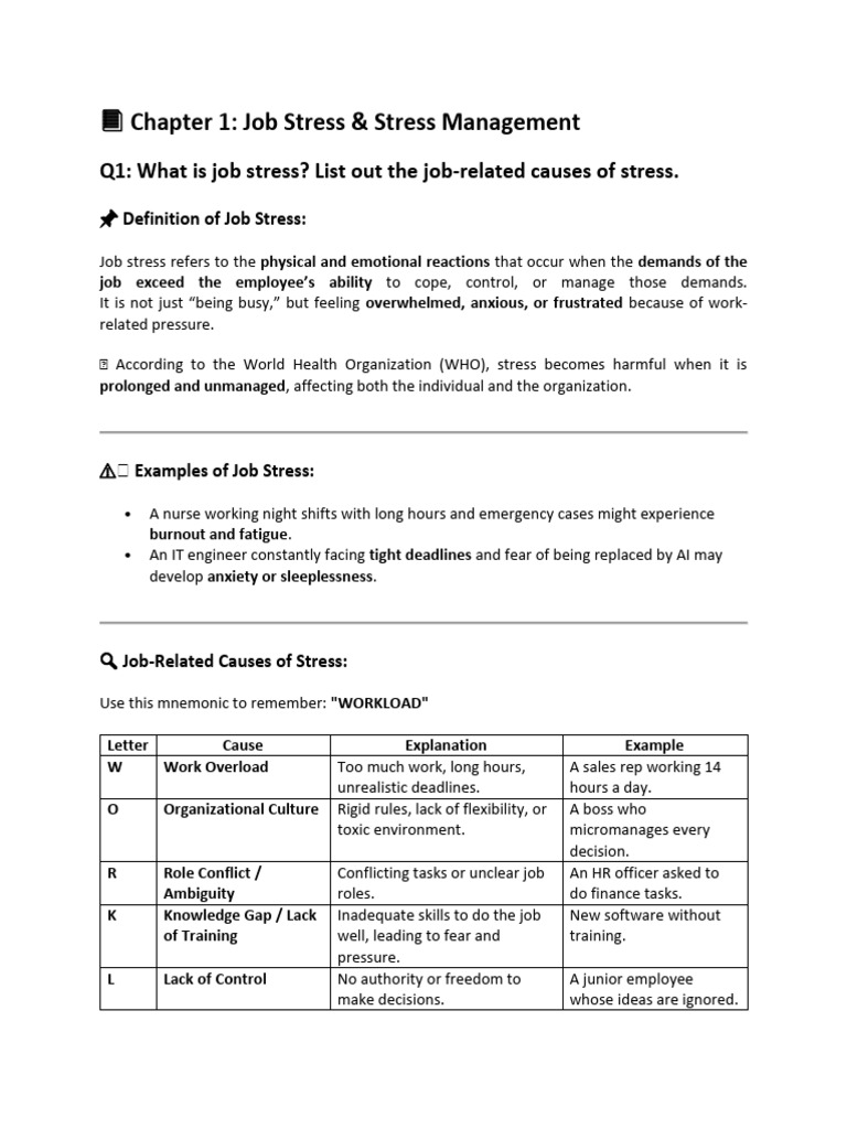 Understanding Job Stress and Conflict | PDF | Empowerment | Conflict ...