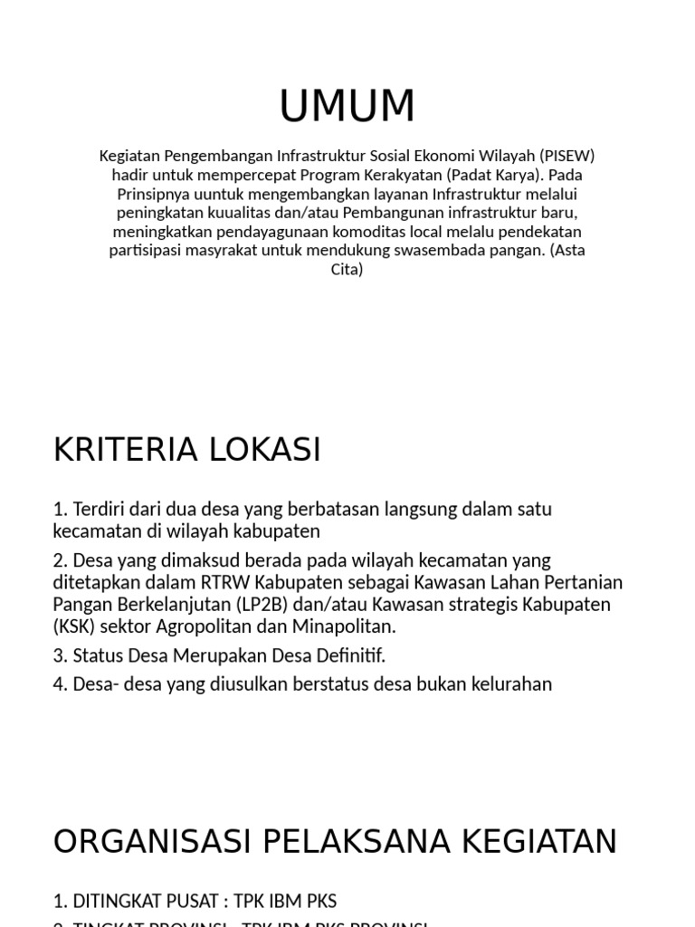 Program PISEW 2025: Pengembangan Infrastruktur | PDF