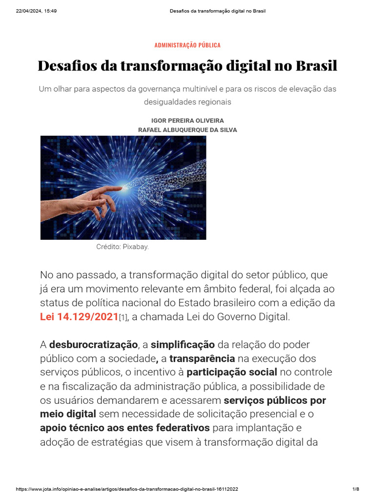 Desafios da Transformação Digital no Brasil | PDF | Administração ...