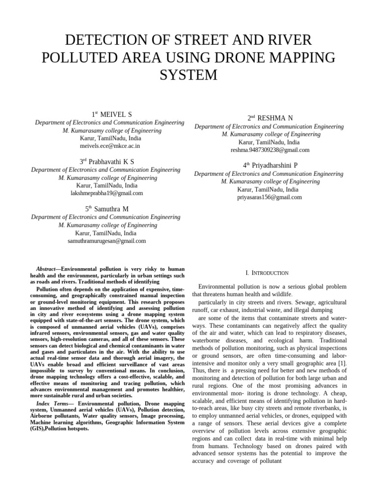 Drone Mapping for River Pollution Detection | PDF | Unmanned Aerial ...