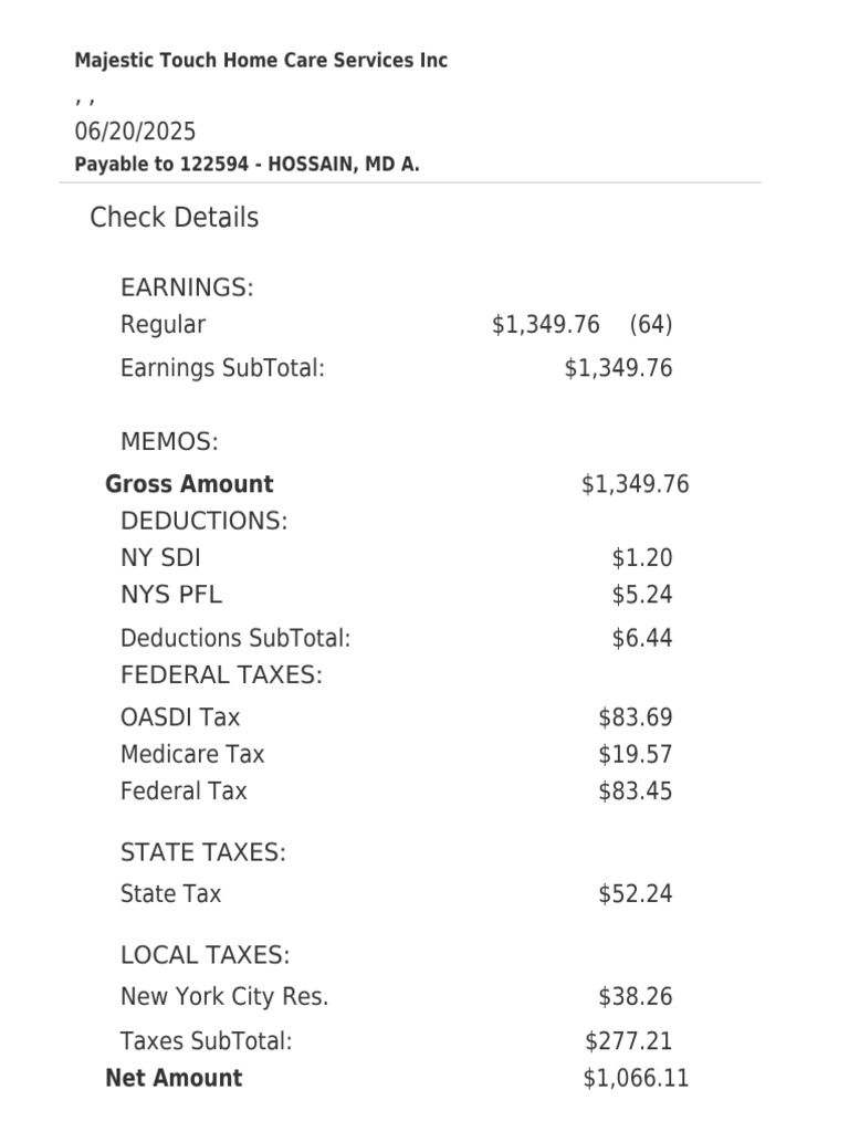Check Details: Gross Amount | PDF