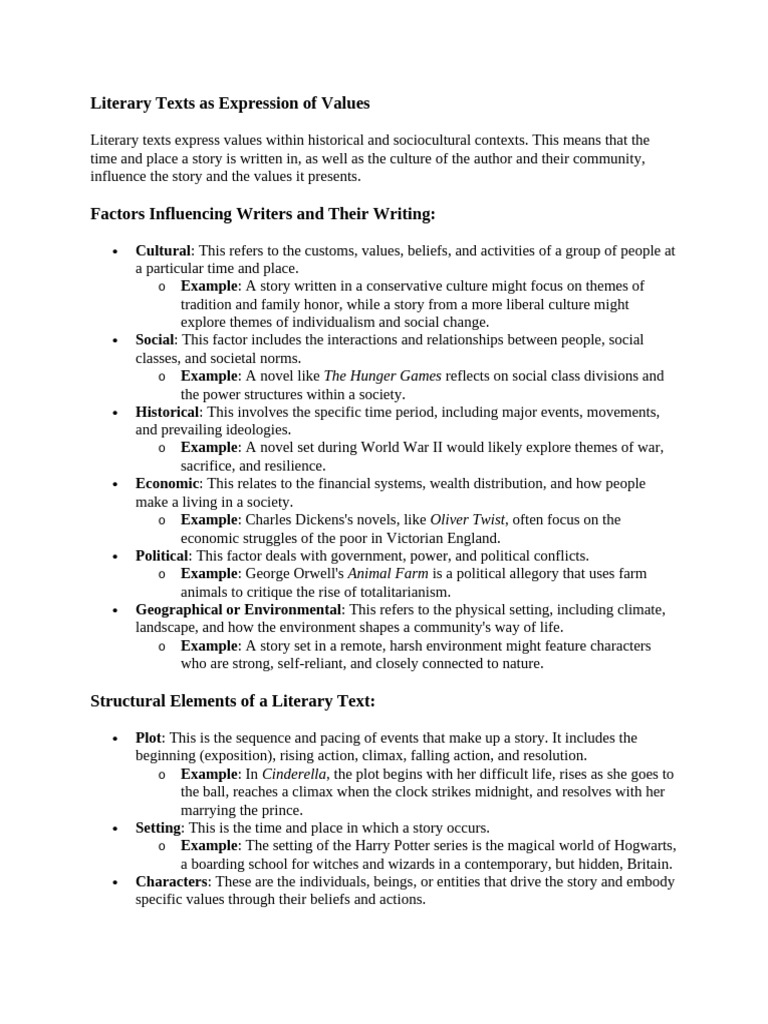 Analyzing Literary Texts and Values | PDF | Narration | Narrative