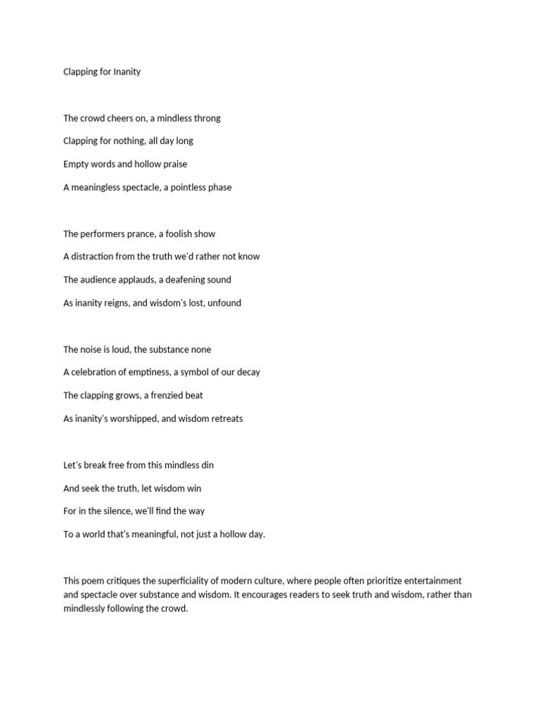 Clapping For Inanity | PDF