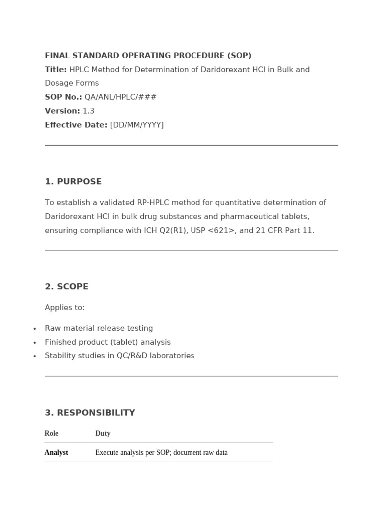 HPLC Method for Daridorexant HCl Analysis | PDF | High Performance ...