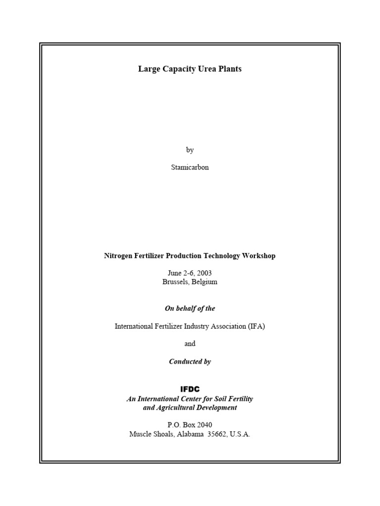 Stamicarbon 5 - Large Capacity Urea Plants | PDF | Urea | Fertilizer