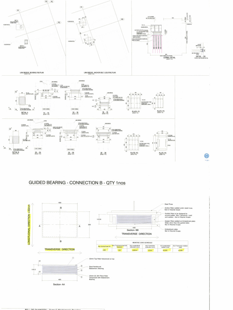 Bearing Details-Link Bridge | PDF