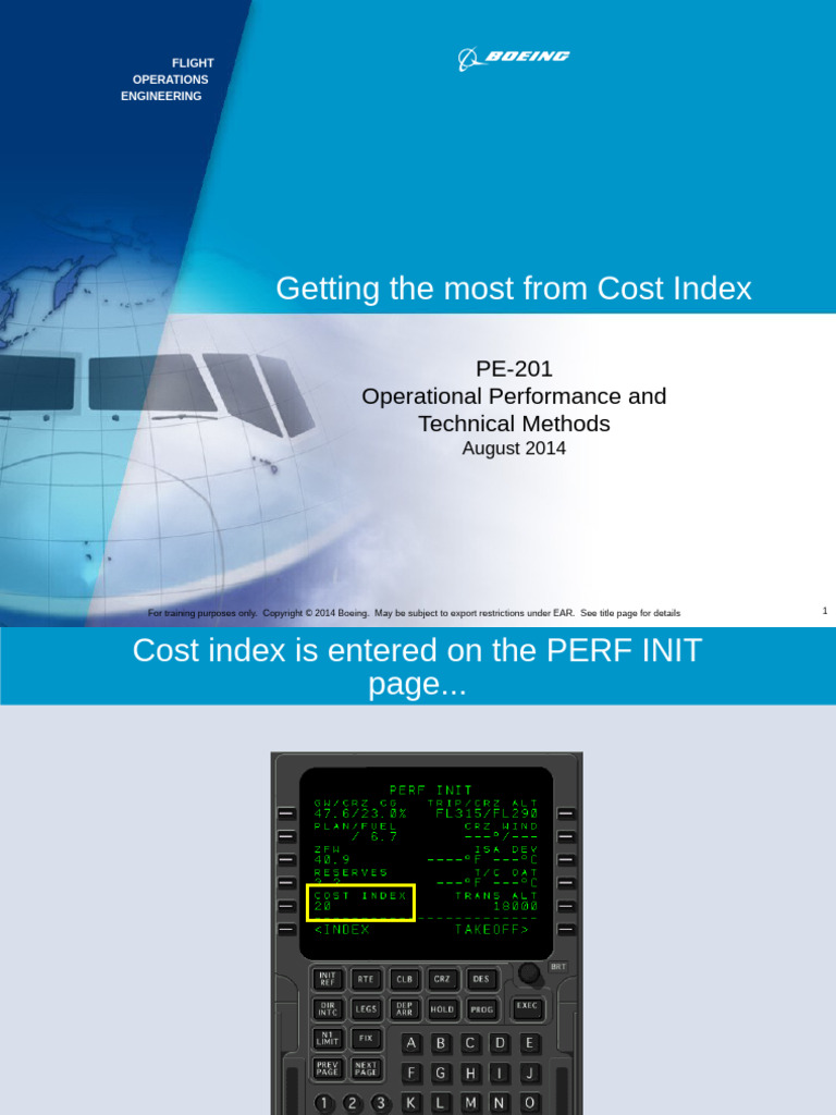 Understanding Cost Index in Aviation | PDF | Aviation | Aircraft