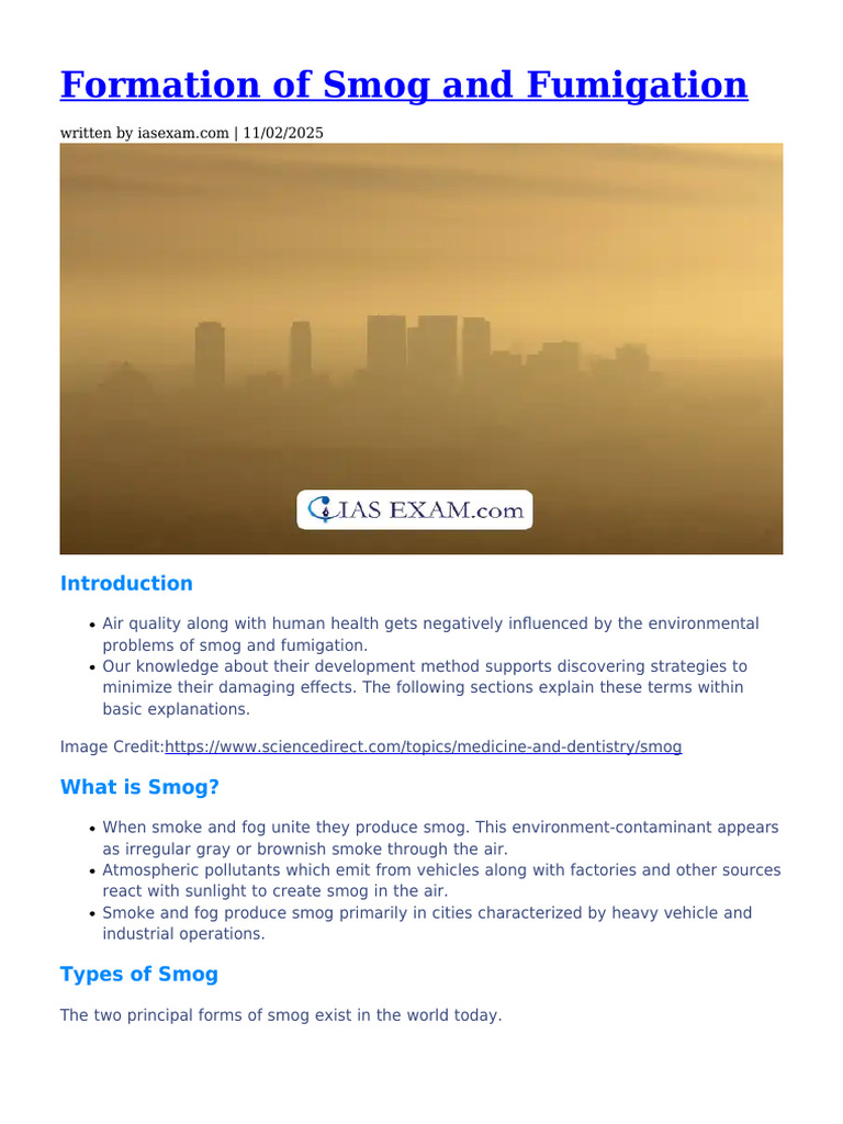 Understanding Smog and Fumigation Effects | PDF | Smog | Air Pollution