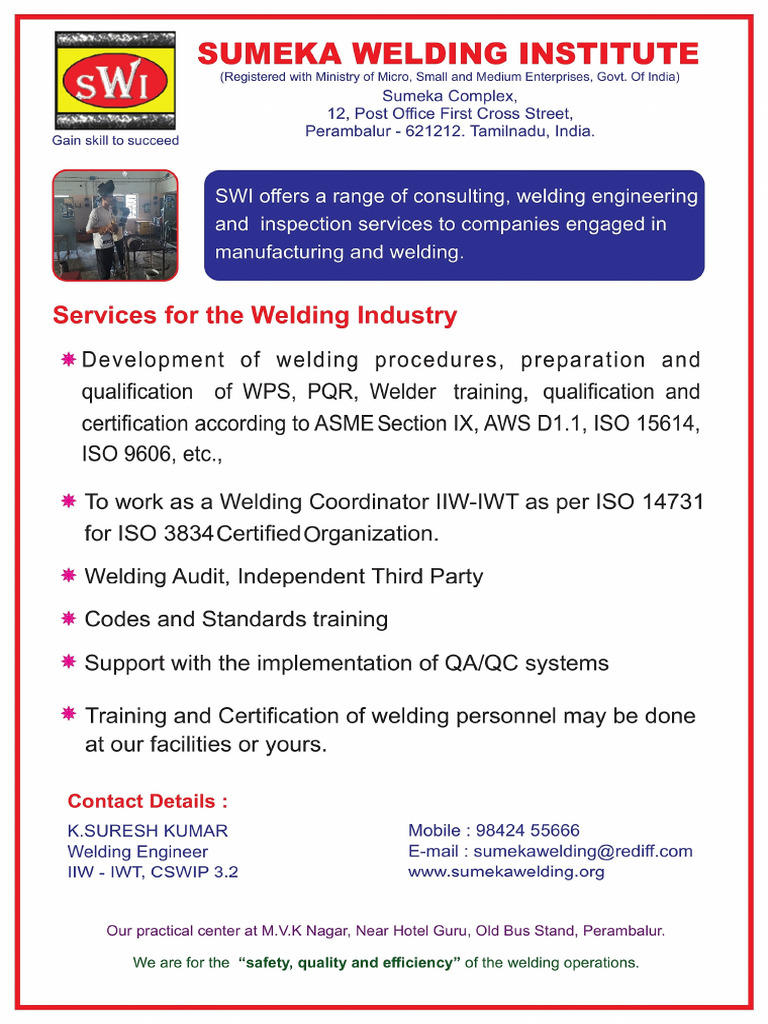 SWI Services For The Welding Industry - 25.06.2025 | PDF