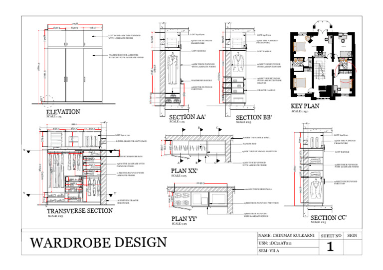 Wardrobe Design Specifications | PDF | Furniture | Interior Design