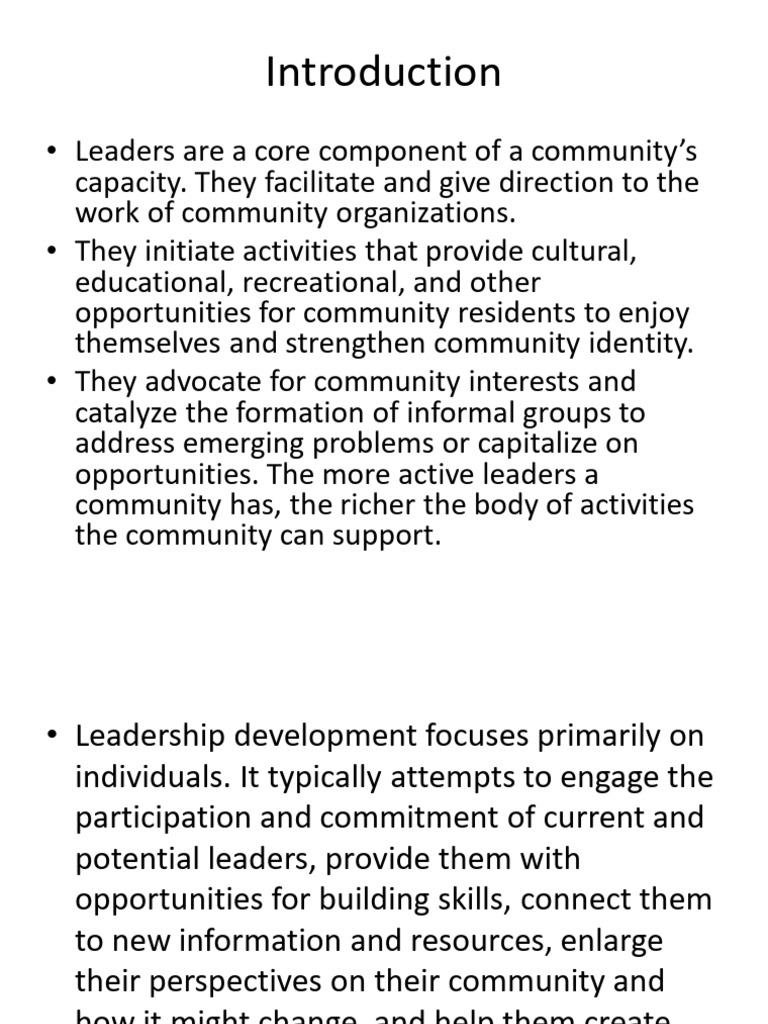 Community Leadership Development Strategies | PDF | Leadership | Community