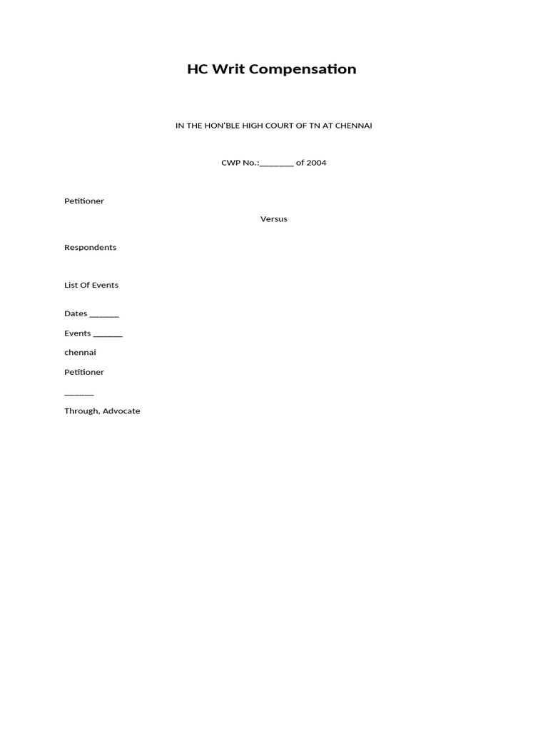 HC Writ Petition for Compassionate Appointment | PDF | Affidavit | Writ