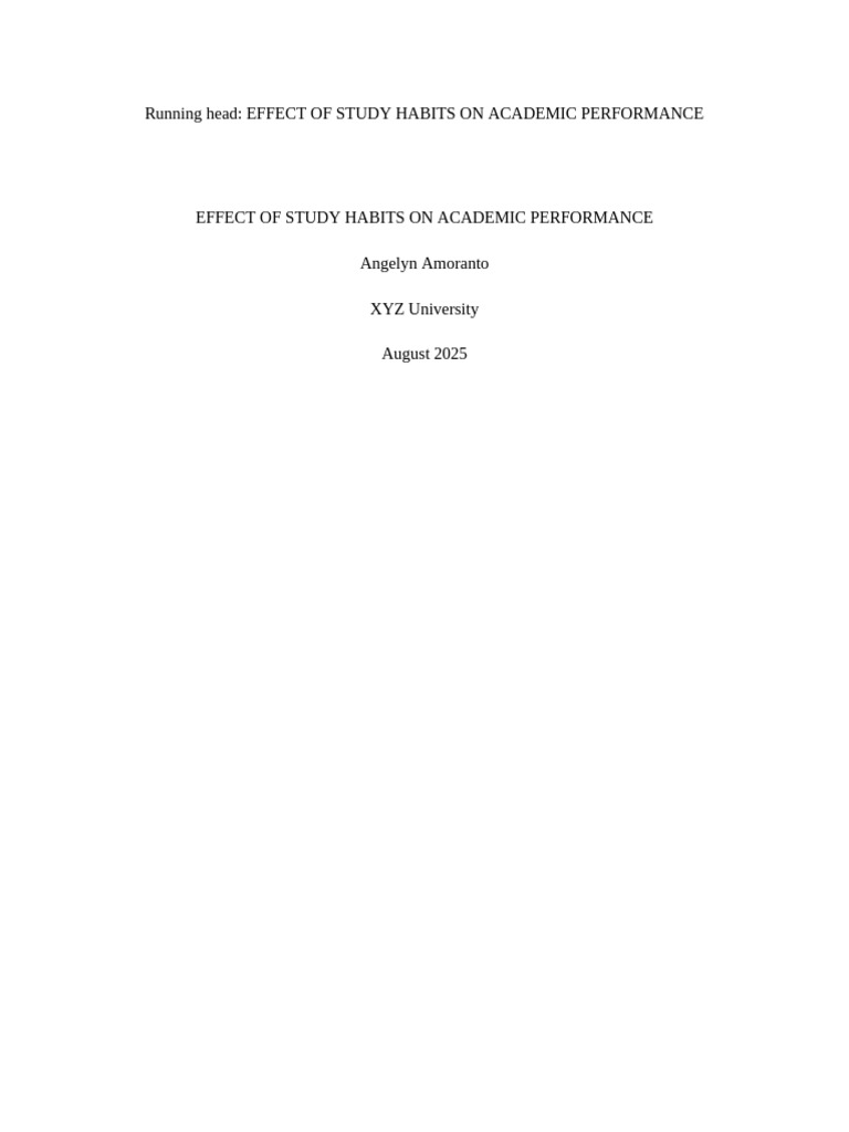 Study Habits Impact on Student Performance | PDF | Statistics | Psychology