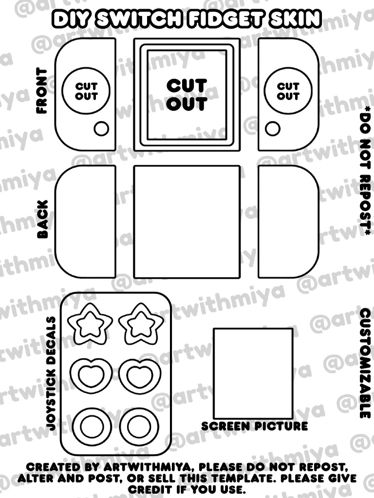 DIY Customizable Switch Fidget Skin | PDF