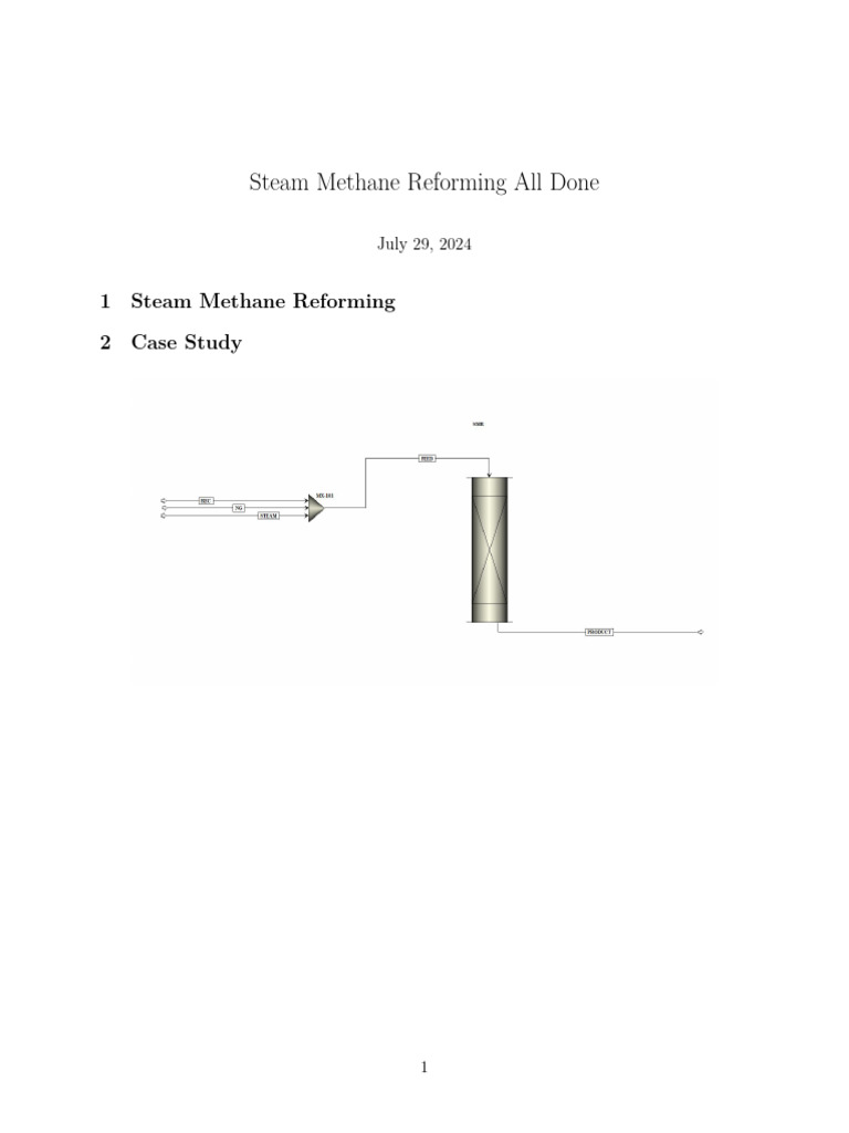 Steam Methane Reforming Mass Balance Analysis | PDF | Stoichiometry ...