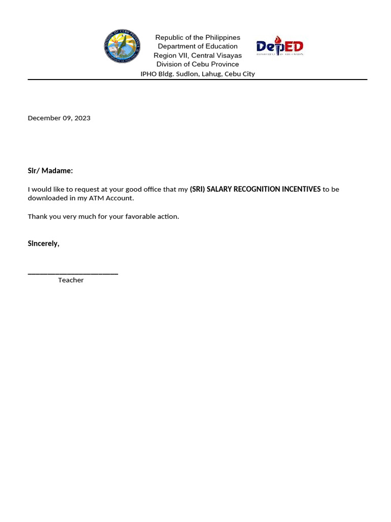 Request for Salary Recognition Incentives | PDF
