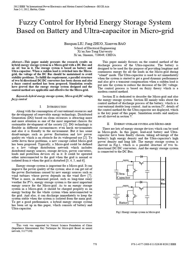 Fuzzy Control For Hybrid Energy Storage System | PDF | Direct Current ...