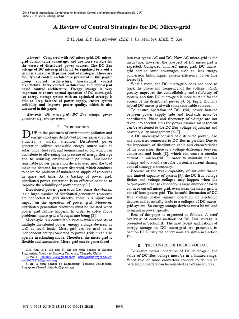 Control Strategies for DC Micro-grid | PDF | Energy Storage ...