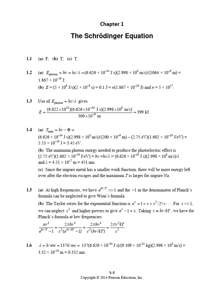 Schrödinger Equation in Quantum Chemistry | PDF | Photon | Electronvolt