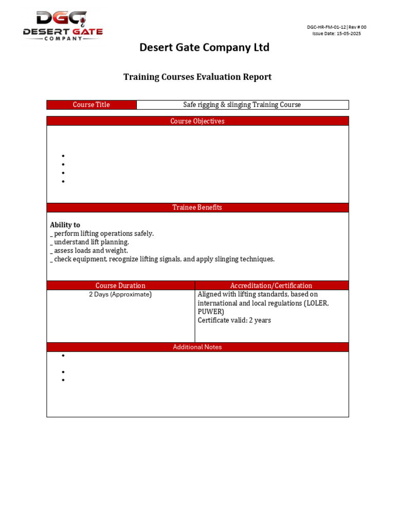 Safe Rigging & Slinging Training Course | PDF