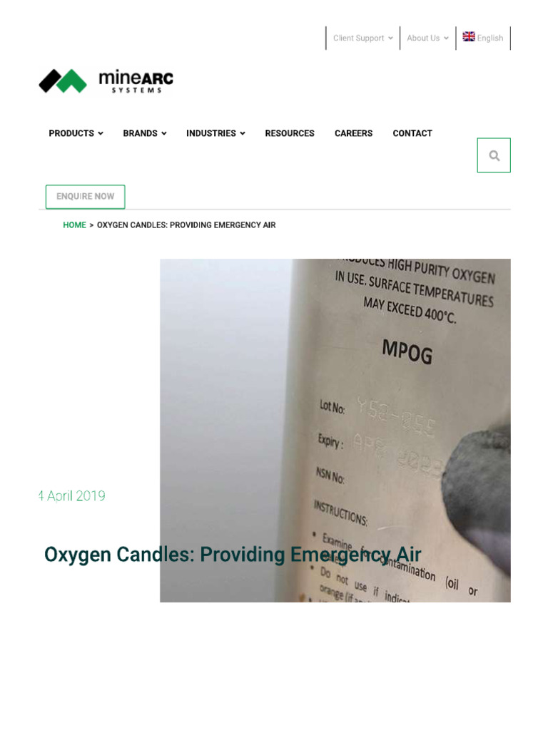 Oxygen Candle Products | PDF