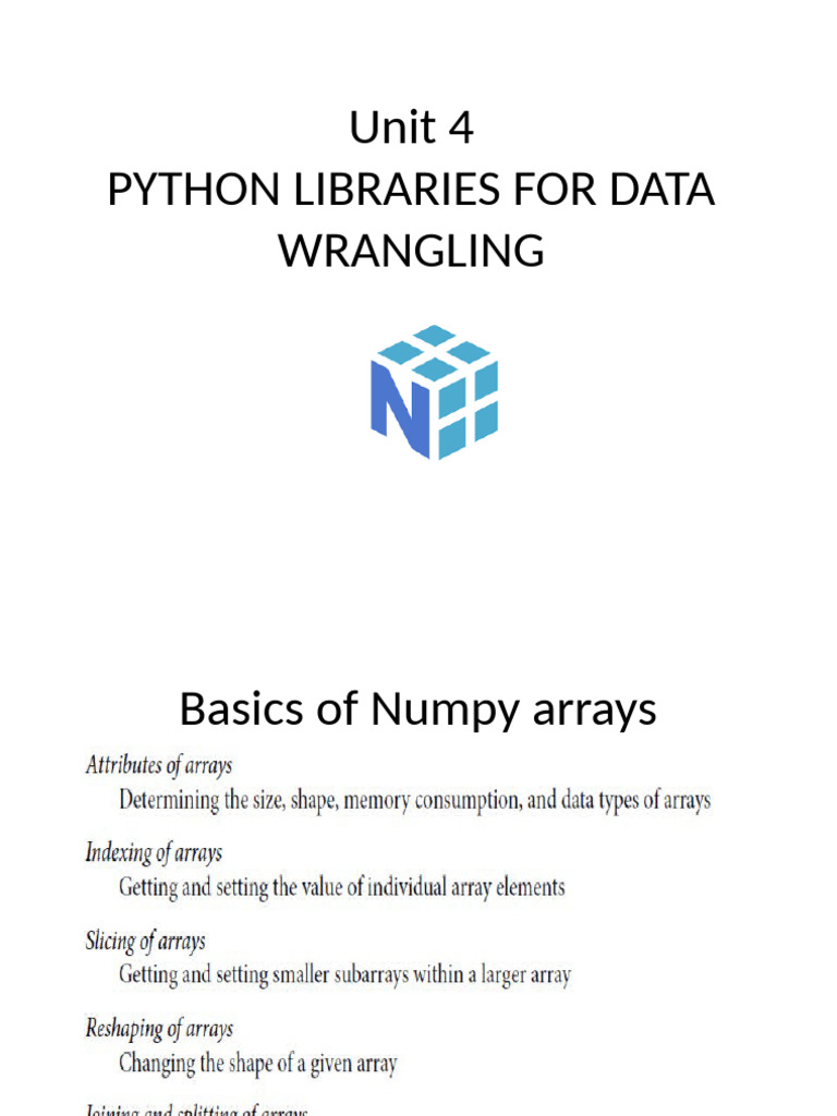 NumPy Basics for Data Wrangling | PDF
