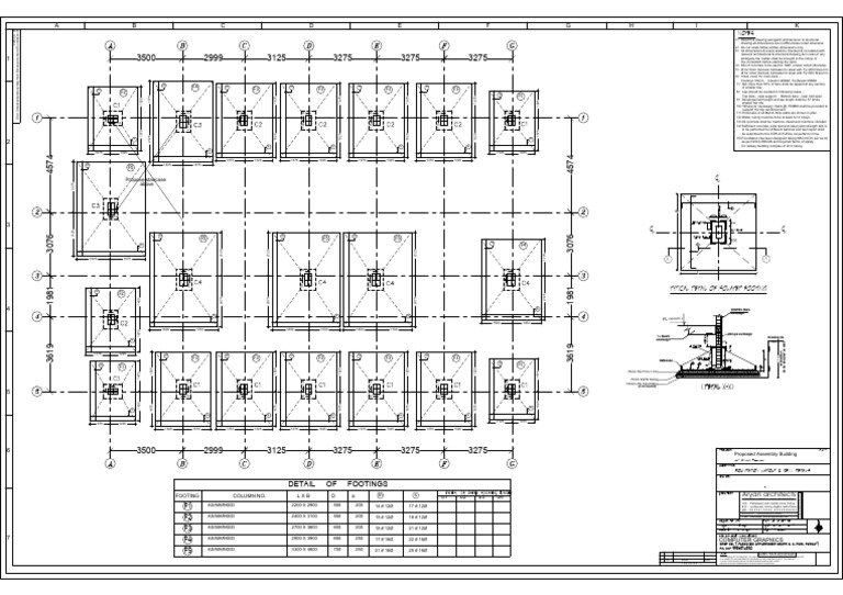 Foundation Layout and Reinforcement Details | PDF | Building ...