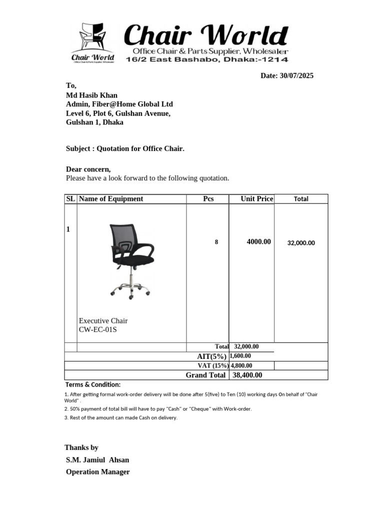 Quotation - For - Fiber BD - 01S - 8 | PDF