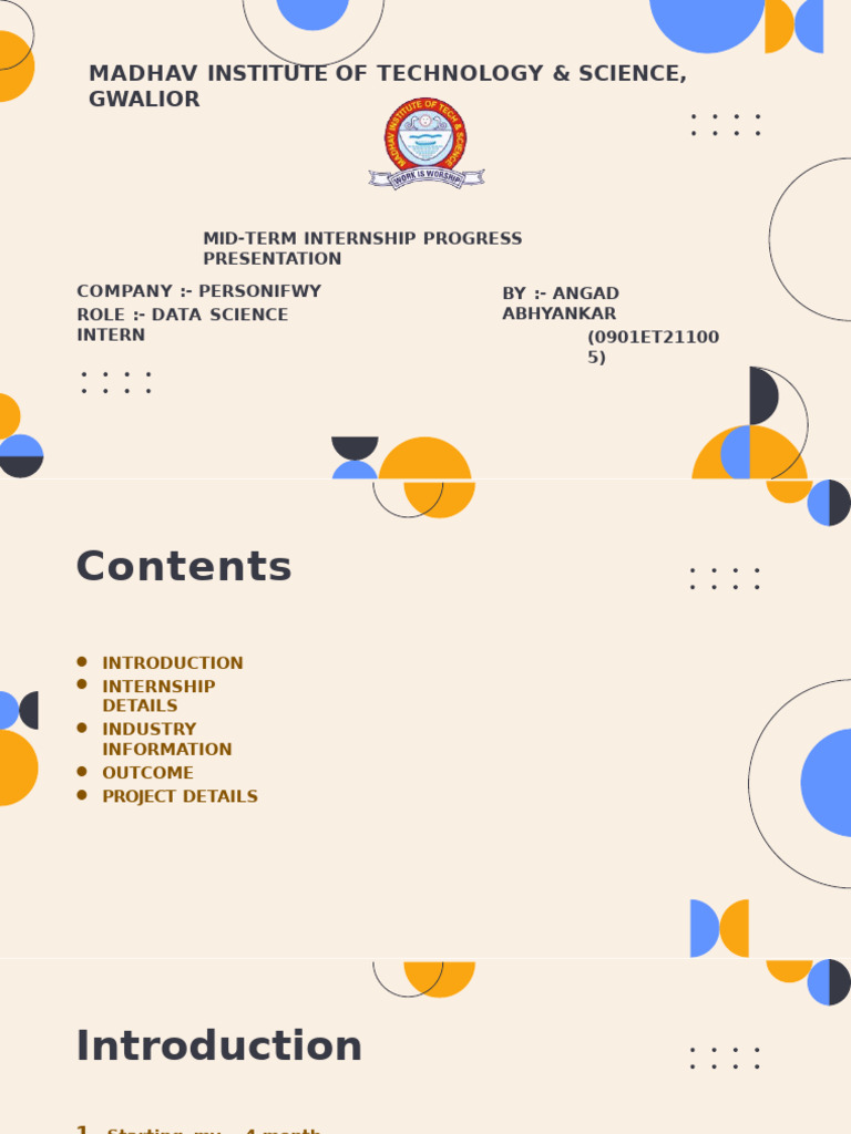 Data Science Internship Progress Report | PDF | Data Science | Data ...