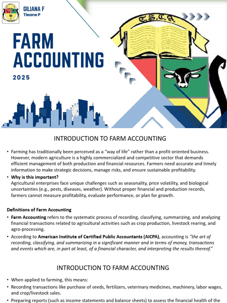 Introduction to Farm Accounting Basics | PDF | Agriculture | Expense