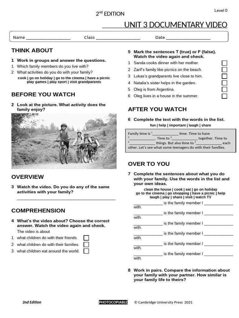 Family Activities Documentary Guide | PDF