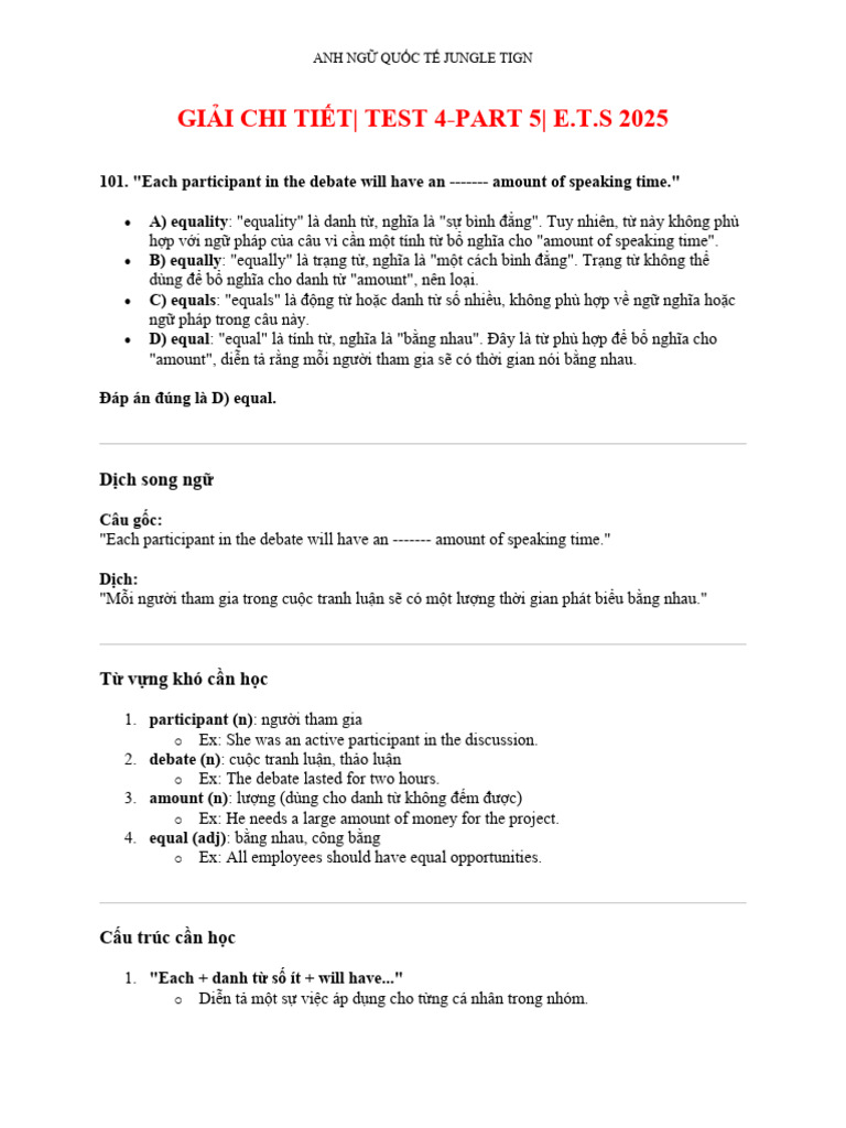 Giải Chi Tiết - Part 5 - Test 4-Ets 2025 | PDF
