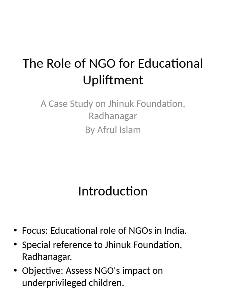 NGO Impact on Education: Jhinuk Case Study | PDF