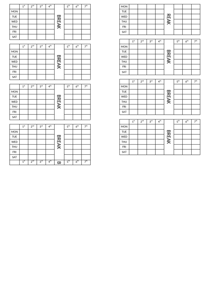 Weekly Schedule Overview | PDF