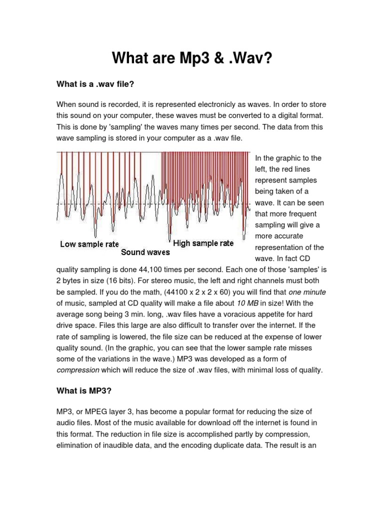 Understanding WAV and MP3 Formats | PDF | Computers