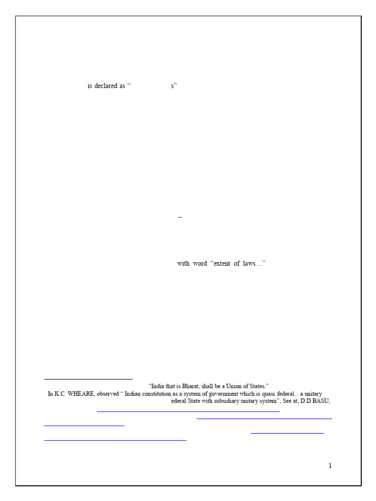 Union-State Legislative Relations in India | PDF | Treaty | Political Law