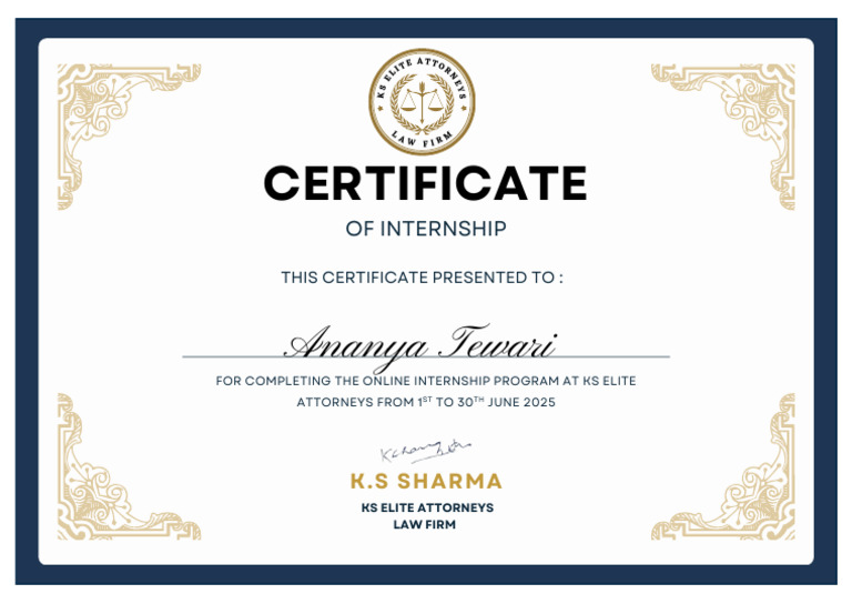 Internship Completion Certificate | PDF