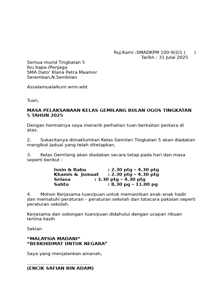 Ralat Kelas Gemilang Tingkatan 5 | PDF