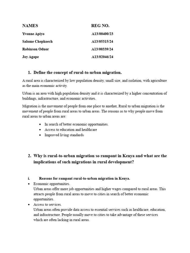 Understanding Rural-to-Urban Migration | PDF | Urbanization | Human ...