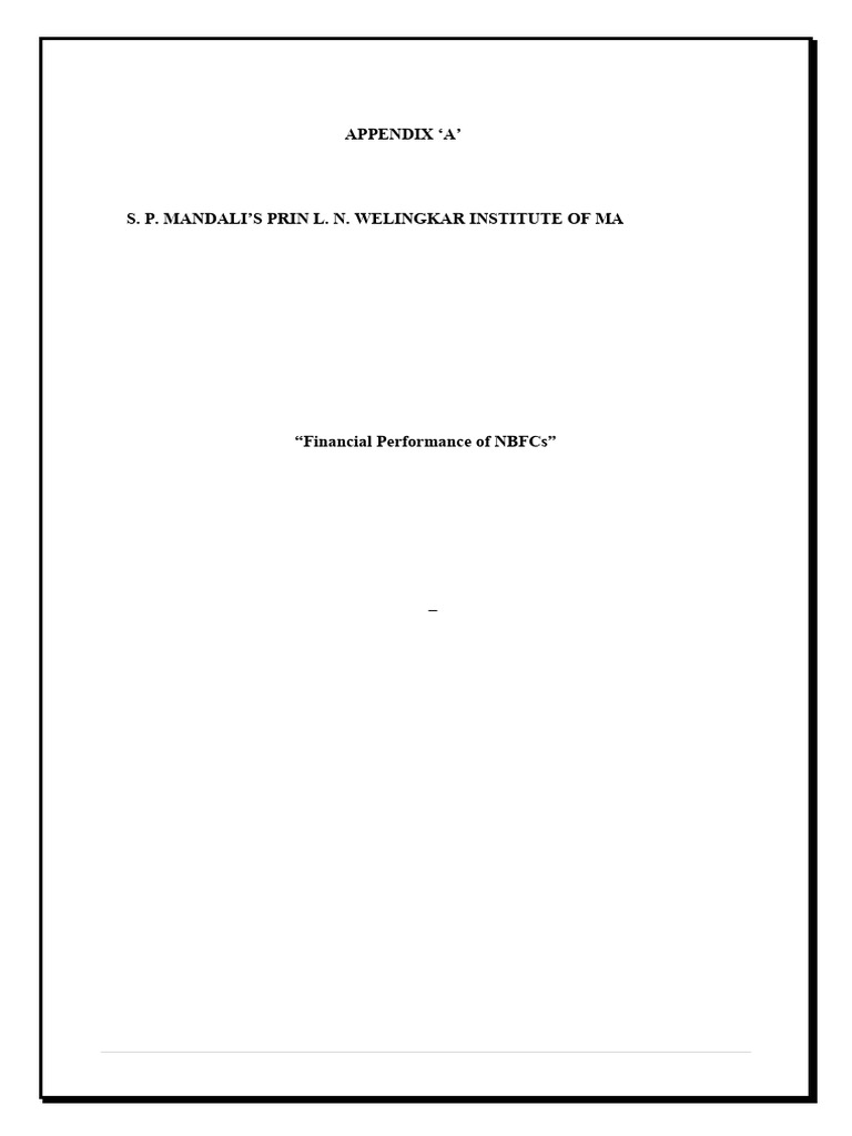Financial Performance of NBFCs Analysis | PDF | Non Bank Financial ...