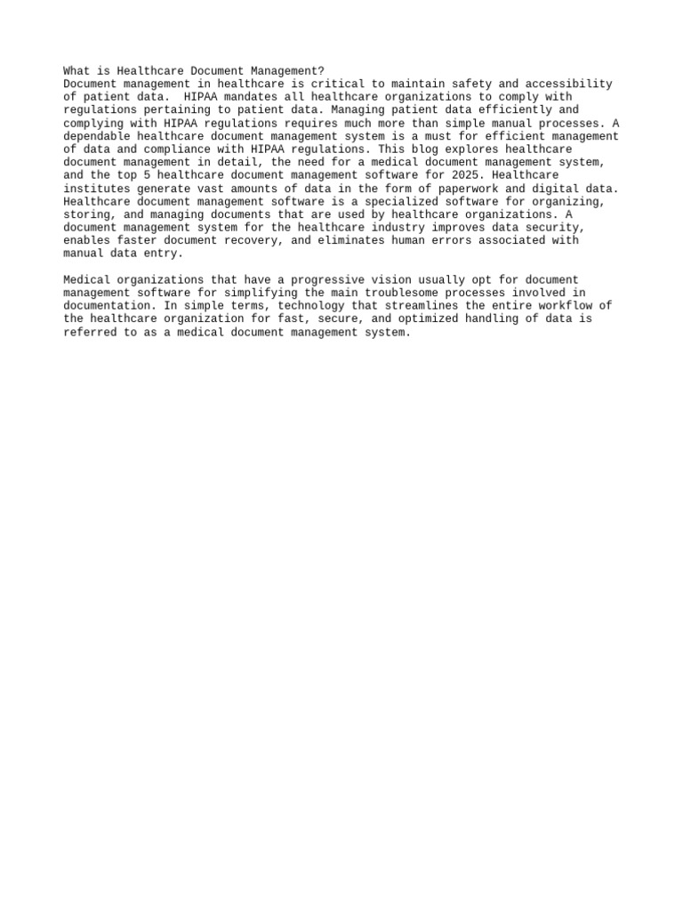 What Is Healthcare Document Managem | PDF